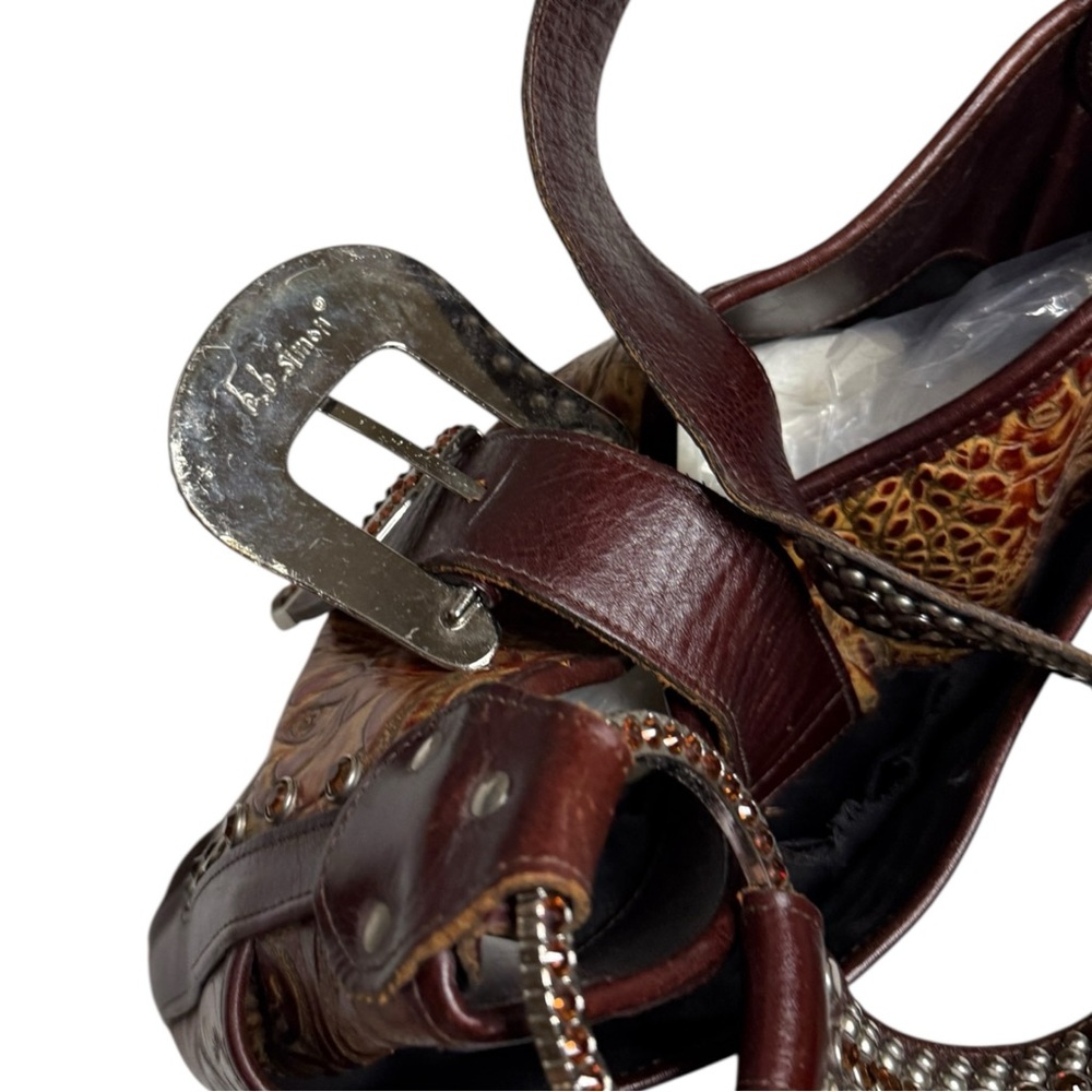 Raviani Large Big Buckle Simon Buck Shoulder Bag - Picture 6 of 9